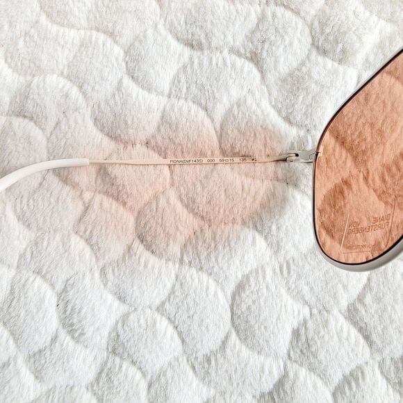 New Diane Von Furstenberg Fiona sunglasses aviators white rose nwt case designer - Picture 8 of 10